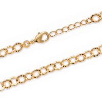 Bracelet chaîne en plaqué or jaune 18 carats. Fermoir mousqueton avec 2 cm de rallonge.