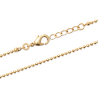 Bracelet chaîne boules en plaqué or jaune 18 carats. Fermoir mousqueton avec 2 cm.