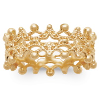Bague en forme de couronne en plaqué or jaune 18 carats.