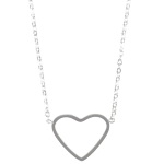 Collier avec pendentif cœur en acier argenté.