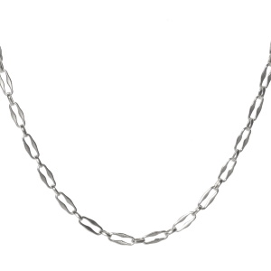 Collier composé d'une chaîne en acier argenté. Fermoir mousqueton avec 5 cm de rallonge.