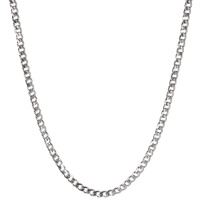 Collier chaîne sautoir en acier argenté.