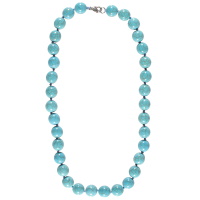 Collier cordon avec perles d'imitation turquoise.