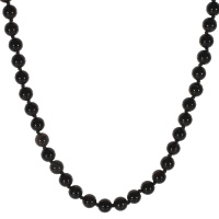 Collier composé d'un cordon de couleur noir et de perles de couleur noire.