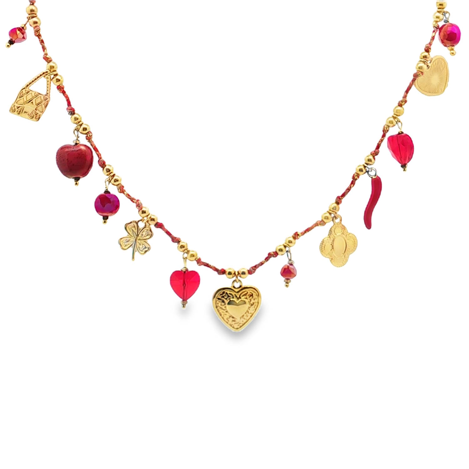 Ce collier de charme unique, composé de matériaux non métalliques, offre une touche d'élégance discrète.<br/>Les ornements dorés ajoutent une brillance subtile, tandis que les symboles et mots délicatement incorporés évoquent un sentiment de mystère.<br/>Parfait pour exprimer votre individualité avec raffinement.<br/>Fermoir mousqueton avec 5 cm de rallonge. Coeur Cordon Perle Trèfle Adolescent Adulte Amour Animaux Femme Fille Indémodable Nature Symboles Ce collier de charme unique, composé de matériaux non métalliques, offre une touche d'élégance discrète.<br/>Les ornements dorés ajoutent une brillance subtile, tandis que les symboles et mots délicatement incorporés évoquent un sentiment de mystère.<br/>Parfait pour exprimer votre individualité avec raffinement.<br/>Fermoir mousqueton avec 5 cm de rallonge. Coeur Cordon Perle Trèfle Adolescent Adulte Amour Animaux Femme Fille Indémodable Nature Symboles