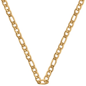 Chaîne maille alternée 1-3 en acier doré.