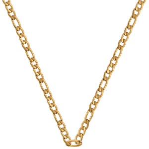 Chaîne maille alternée 1-3 en acier doré.