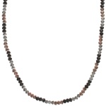 Collier fantaisie Cœurs en métal argenté, métal canon de fusil et métal rosé.