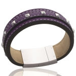 Bracelet en cuir et acier.