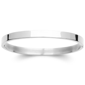 Bracelet jonc pour homme en acier chirurgical 316 L argenté.