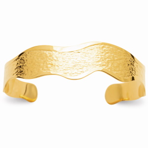 Bracelet jonc en acier chirurgical 316L doré.