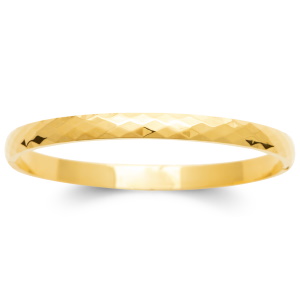 Bracelet jonc rigide en acier doré.