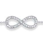 Bracelet avec symbole infini en argent 925/000 rhodié et oxydes de zirconium.