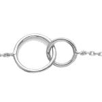 Bracelet double cercle en argent 925/000 rhodié.