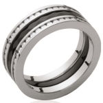 Bague composée de 3 bagues non solidaires (2 en acier et zirconium et 1 en céramique).