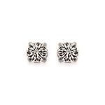 Boucles d'oreilles puces en argent 925/000 sertie d'un cristal blanc.