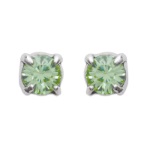 Boucles d'oreilles en argent 925/000 et cristal vert clair.