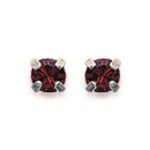 Boucles d'oreilles en argent 925/000. Cristal rouge.