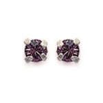 Boucles d'oreilles en argent 925/000. Cristal prune.