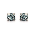 Boucles d'oreilles en argent 925/000. Cristal aquamarine.