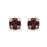 Boucles d'oreilles en argent 925/000. Cristal rouge.