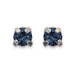 Boucles d'oreilles en argent 925/000 et cristal bleu marine.