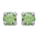 Boucles d'oreilles en argent 925/000 et cristal vert.