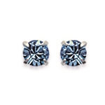 Boucles d'oreilles en argent 925/000. Cristal bleu.