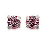 Boucles d'oreilles en argent 925/000 et cristal rose.