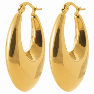 Boucles d'oreilles créoles en acier chirurgical 316 L doré.