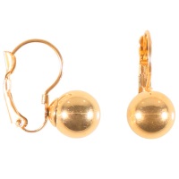 Boucles d'oreilles pendantes boules en acier doré.