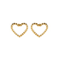 Boucles d'oreilles en forme de cœur en acier doré.