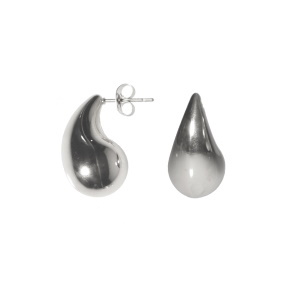Boucles d'oreilles pendantes en forme de goutte en acier argenté.