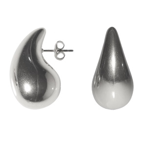 Boucles d'oreilles pendantes en forme de goutte en acier argenté.