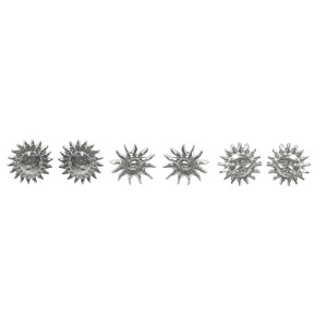 Lot de 3 paires de boucles d'oreilles puces en forme de soleil en acier argenté.