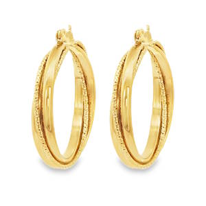 Rehaussez votre style avec ces élégantes boucles d'oreilles créoles en acier doré. Ces bijoux classiques, fabriqués en acier doré chaleureux, illumineront votre visage avec une brillance délicate. Leur conception intemporelle les rend parfaites pour toutes les occasions, ajoutant une touche de sophistication à votre look quotidien.