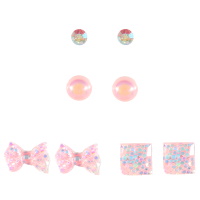 Set de 4 paires de boucles d'oreilles puces pour enfant.