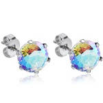 Boucles d'oreilles puces en acier chirurgical 316L et oxyde de zirconium AB.