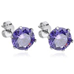 Boucles d'oreilles en acier chirurgical 316L et oxyde de zirconium.