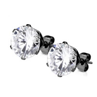 Boucles d'oreilles en acier chirurgical 316L et oxyde de zirconium.