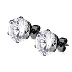 Boucles d'oreilles en acier chirurgical 316L et oxyde de zirconium.