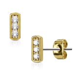 Boucles d'oreilles puces en acier chirurgical 316L et oxydes de zirconium.