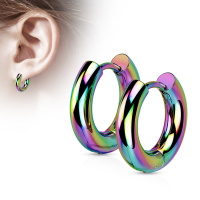 Boucles d'oreilles créoles fermées fil rond en acier inoxydable 316L.