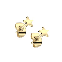 Boucles d'oreilles puces en forme d'étoile en titane doré.