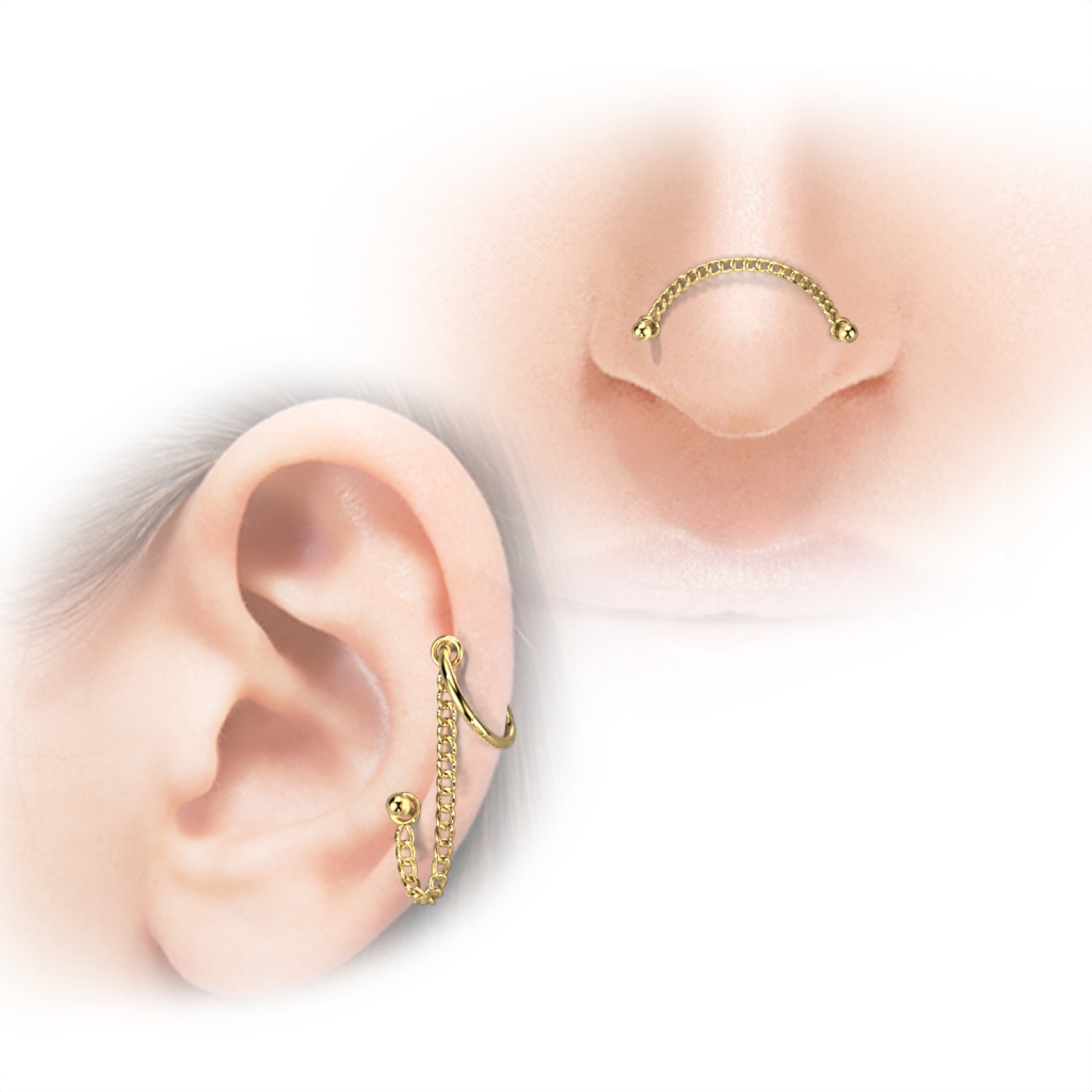 Chaîne pour boucles d'oreilles en acier chirurgical 316L argenté.  Adolescent Adulte Femme Fille Indémodable 