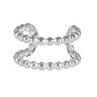 Bague d'oreille en acier argenté. Taille ajustable.