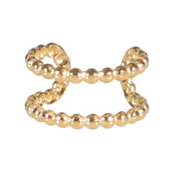 Bague d'oreille en acier doré. Taille ajustable.
