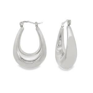 Ces boucles d'oreilles affichent un design contemporain et audacieux, parfaites pour apporter une touche de sophistication à n'importe quelle tenue. Une forme de créole ovale et généreusement bombée, s'inspirant de la tendance teardrop (goutte d'eau) très actuelle. Conçues dans un métal à la finition argentée éclatante (acier inoxydable poli) avec un effet miroir qui capte magnifiquement la lumière.