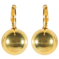 Boucles d'oreilles fantaisie dormeuses avec boules en métal doré.