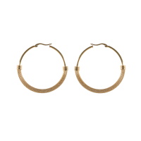 Boucles d'oreilles créoles fermées en acier doré.